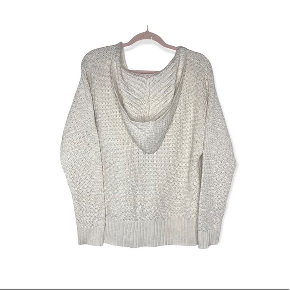 RACHEL ZOE Ivory Relaxed Hooded Sweater M NWT - Picture 5 of 15